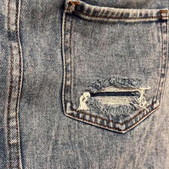 PacSun Light Blue Distressed Denim Mini Skirt - Picture 6 of 6